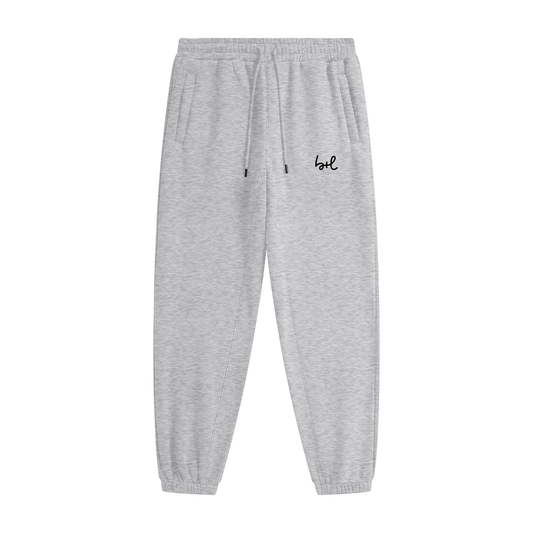 Adult Unisex Heavyweight Fleece Logo Joggers - Flower Gray