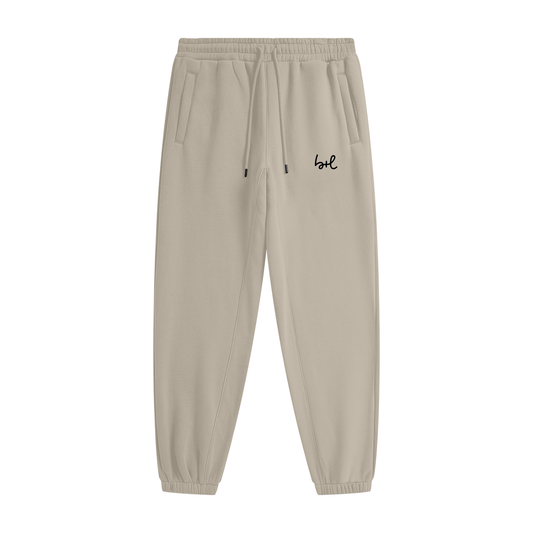 Adult Unisex Heavyweight Fleece Logo Joggers - Gray Apricot