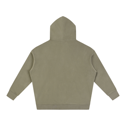 Adult Unisex Oversize Fleeced Logo Hoodie - Gray Coffee