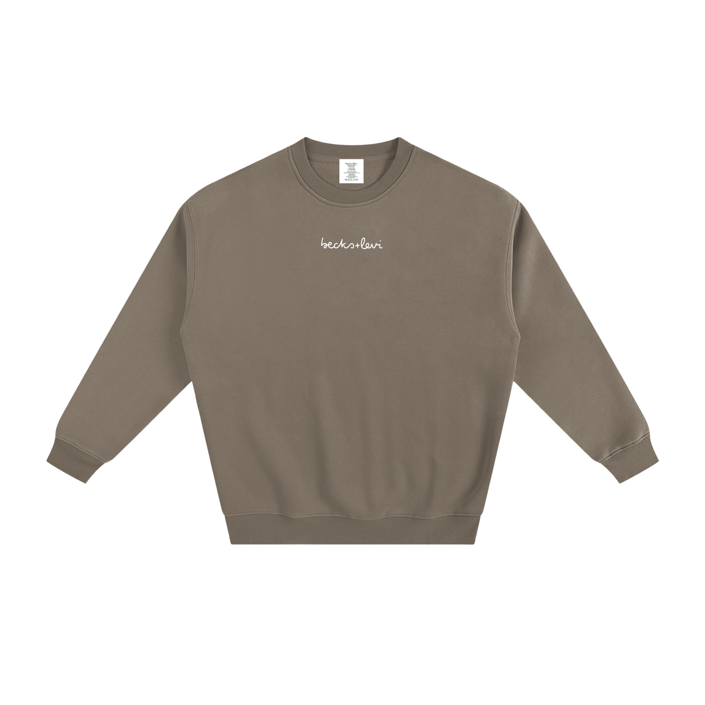 Adult Unisex Crewneck Logo Sweatshirt - Gray Coffee