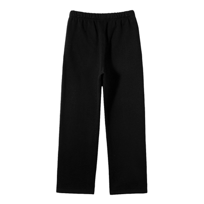 Adult Unisex Fleece Straight Leg Logo Pants - Black