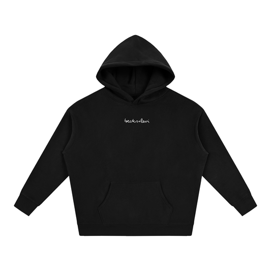 Adult Unisex Oversize Fleeced Logo Hoodie - Black