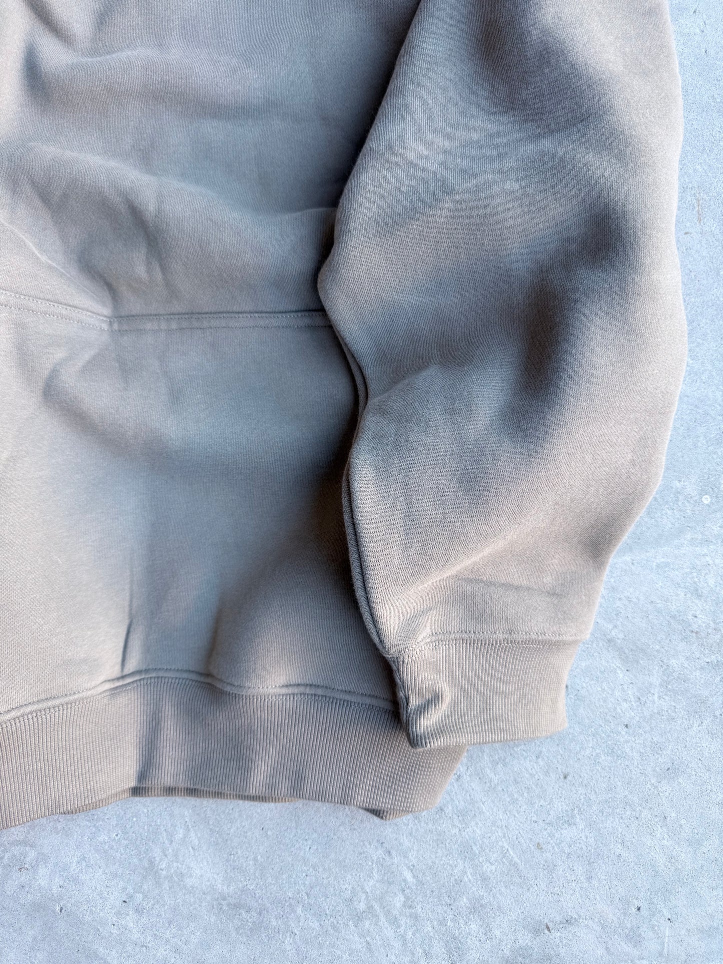 Adult Unisex Oversize Fleeced Logo Hoodie - Gray Coffee