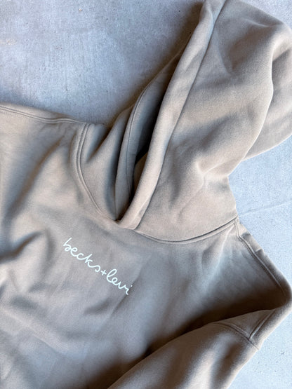 Adult Unisex Oversize Fleeced Logo Hoodie - Gray Coffee
