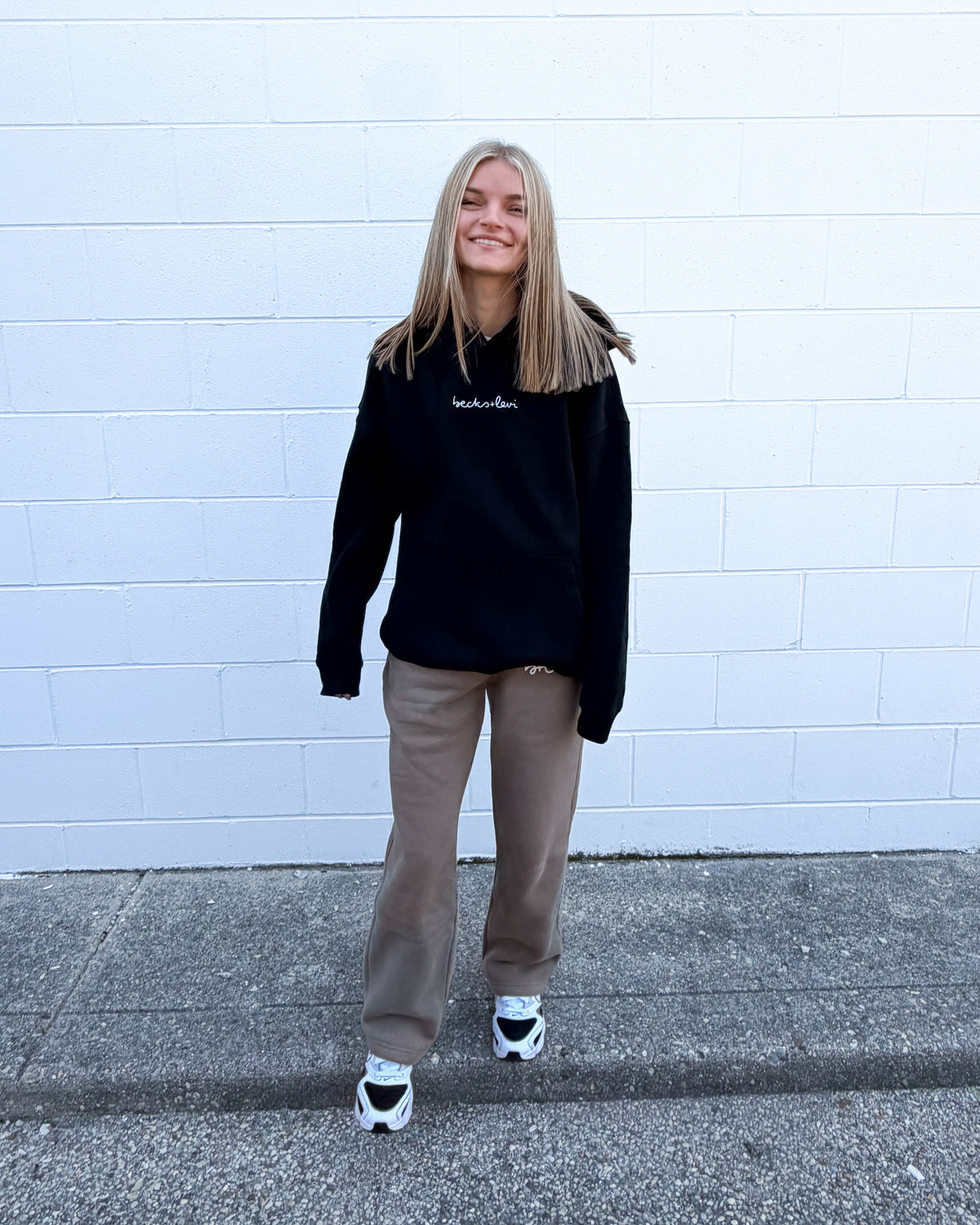 Adult Unisex Oversize Fleeced Logo Hoodie - Black