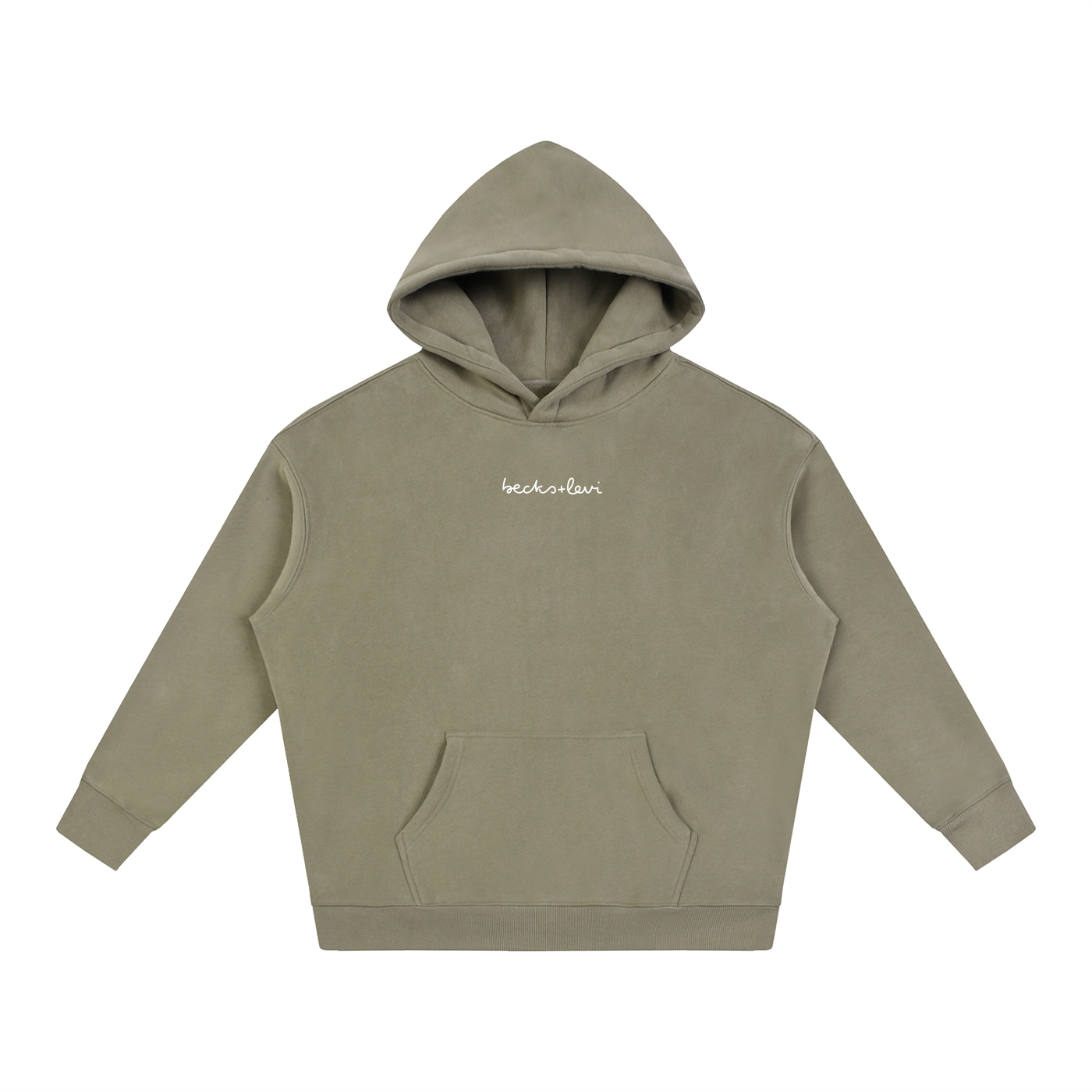 Adult Unisex Oversize Fleeced Logo Hoodie - Gray Coffee