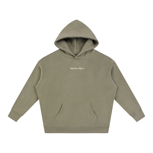 Adult Unisex Oversize Fleeced Logo Hoodie - Gray Coffee