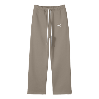 Unisex Solid Color Fleece Straight Leg Pants