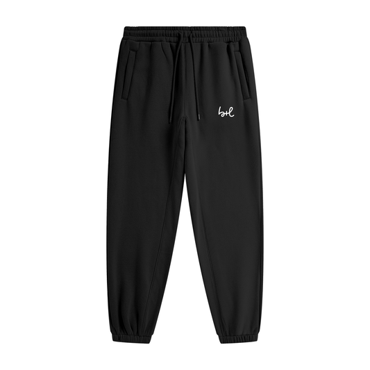 Adult Unisex Heavyweight Fleece Logo Joggers - Black